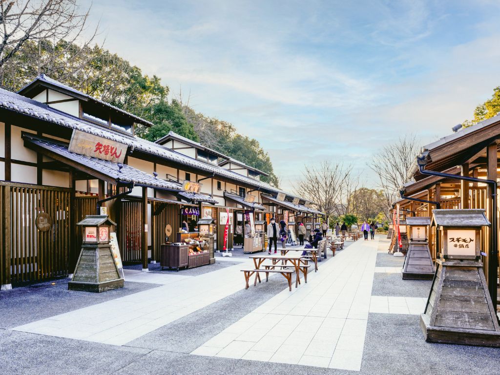 Small market outside of Nagoya Castle during winter