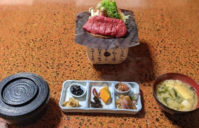 Hoba Miso with steak lunch set